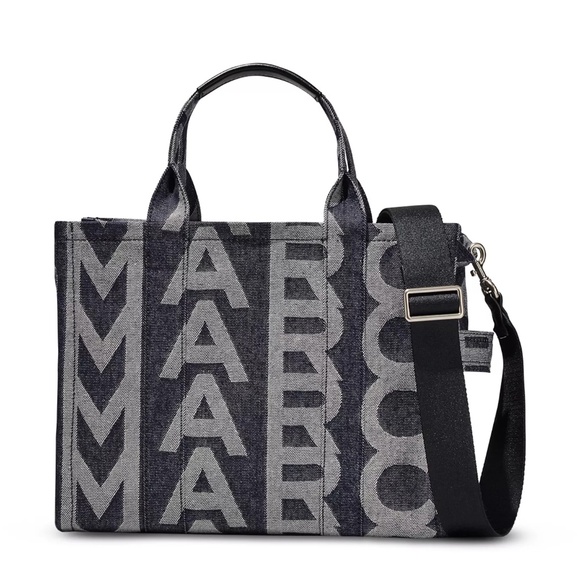 Handbags - MARC JACOBS The Monogram Medium Denim Tote - Grey/Blue Wash